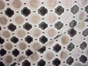 Gianti 2792 Nobiliy Hexagon Silvery Beige Textured Velvet Upholstery Fabric - Picture 1 of 3