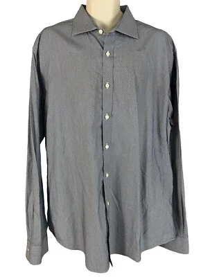 Ferrell Reed Hombre 18.5 Manga Larga Azul Geo Abotonado (USADO EN EXCELENTE ESTADO) Foto 1 de 4