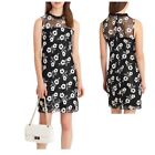 Karl Lagerfeld Dress Us 0 Floral Mesh Embroidered High Neck White Ruffle Spring