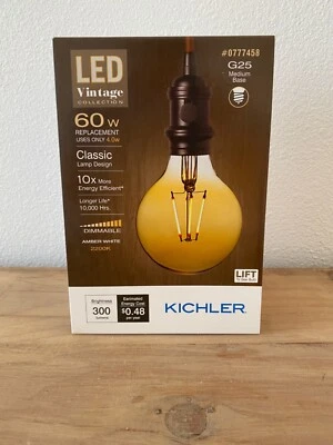 Kichler LED Vintage Collection 60W Dimmable Amber White Lightbulb - Image 1 of 4