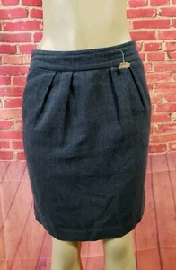 Tabitha, Anthropologie blue Tweed Pleated Skirt Womens Size 4 Pockets NEW - Picture 1 of 7