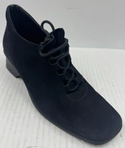 Arche Women's Shoes 9.5 Black Suede Round Toe Wedge Heel Ankle Lace Up Boots - Picture 1 of 11