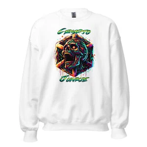 Schreiender Zombie Schädel Crypto Junkie Altcoins Sweatshirt Langarmpullover - Bild 1 von 7