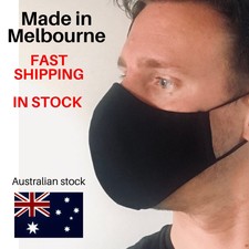 LARGE - Unisex 100% Cotton Black Anti-dust PM2.5 Face Mask cover- washable reuse