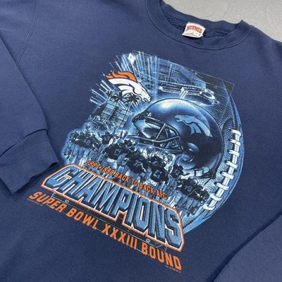 Vintage Denver Broncos Sweater Mens 2XL NFL Football Champions Super Bowl 90s - Image 1 of 4