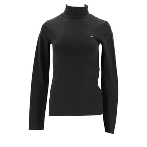 Tommy Hilfiger Womens Slim Fit Roll Neck Polo XS Black Short Sleeve Casual - Picture 1 of 11