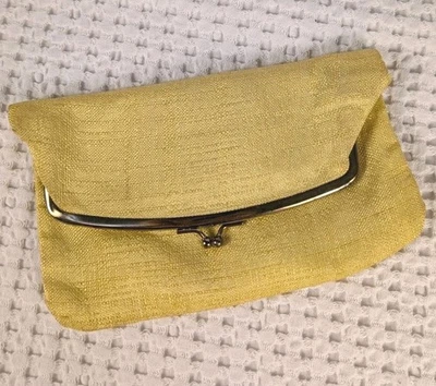 Vintage Evening Bag – Clutch Type Gold Frame Kiss Lock Yellow gold Retro MCM - Image 1 of 4