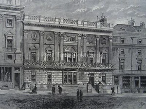 London ST. JAMES'S STREET - WHITE'S GENTLEMAN'S CLUB Original Print 1878 - Picture 1 of 2