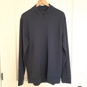 TRUE Men's All Day Quarter Zip Long Sleeve Shirt Navy Blue Size L - Bild 1 von 15