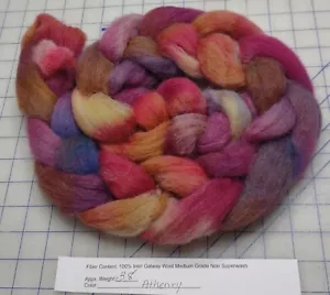 Handpainted Galway Irish Wool Combed Top Roving Spinning Felting Rare Athenry - Picture 1 of 2