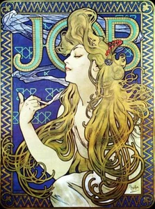 Art Nouveau Print Mucha Job Cigarette Papers 1896 Vintage Poster A3 A4  - Picture 1 of 6