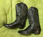 Justin Boots Classic Western Style #9304 Black Lizard & Leather, Men Size 8 D