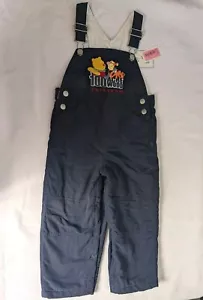 Maglione vintage Winnie The Pooh bavaglino pile blu navy salopette bambini ricamato 36 Mos - Foto 1 di 10