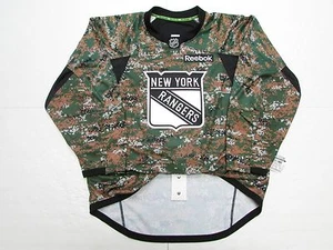 NEW YORK RANGERS AUTHENTIC MILITARY CAMO VETERANS DAY REEBOK HOCKEY JERSEY - Picture 1 of 9