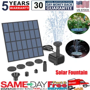 Solar Powered Fountain Submersible Floating Water Pump Bird Bath Solar Panel Kit - Picture 1 of 11