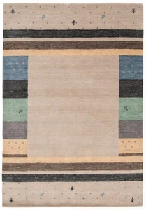 Alfombra De Oriente Tejida A Mano 176x122 cm - Fina, Moderna, Beige - Picture 1 of 10