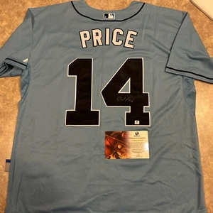 David Price Autographed Tampa Bay Rays Alt Pwd Blue Jersey Global Authentics COA - Picture 1 of 10