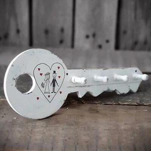 Vintage Hakenleiste Schlüssel 25x9,5x3,5 cm Schlüsselbrett Schlüsselhaken Haken - Bild 1 von 1