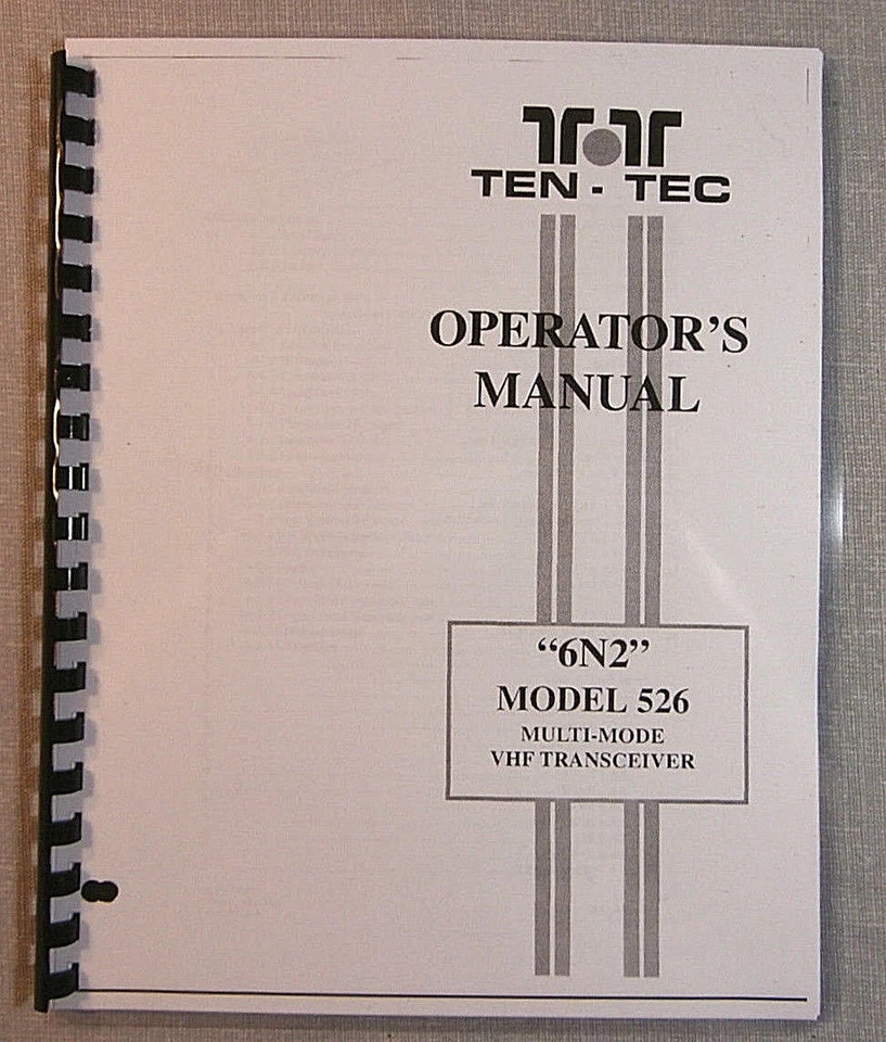 TenTec 6N2 Model 526 Instruction Manual - ring bound with protective covers! - Image 1 of 1