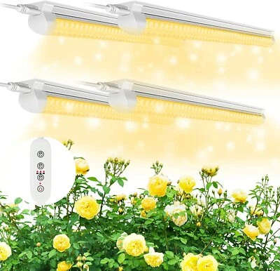 4Pcs T8 LED Grow Lights 4FT Seed Starting Full Spectrum Lighting 160W(4 × 40W) - Image 1 of 4