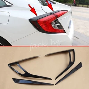 Accesorios de cubierta de luz trasera de fibra de carbono para sedán Honda Civic 2016-2021 - Imagen 1 de 6