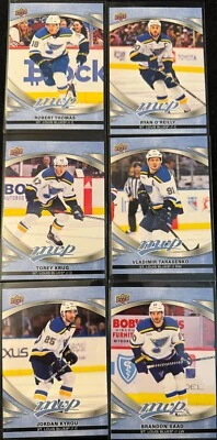(6)2023-24 Upper Deck MVP St. Louis Blues #193 Jordan Kyrou #11 #81 #120 185 178 - Image 1 of 2