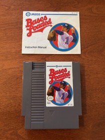 Bases Loaded Nintendo NES Baseball Video Game With Manual - Tested