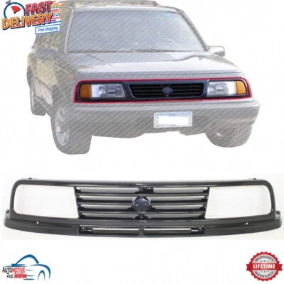 NEW FRONT GRILLE W/ HEADLIGHT BEZELS BLACK PLASTIC FOR 1989-1995 SUZUKI SIDEKICK - Image 1 of 4