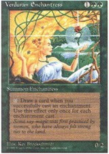 1x Verduran Enchantress LP, English MTG Fourth Edition