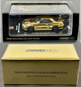 INNO64 Nissan Skyline GT-R R34 Nismo R-Tune Dorado Cromo Hobby Expo China.. 1:64 - Imagen 1 de 2