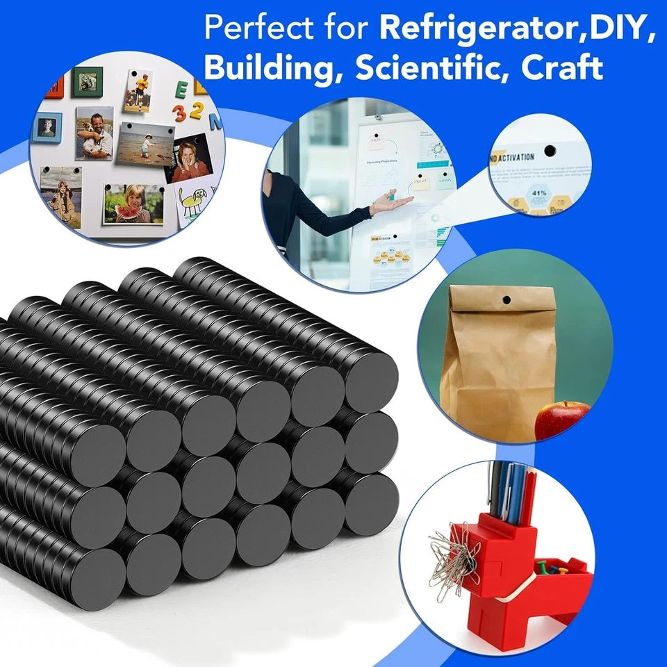 VI22 150 Neodymium Magnets Small Round 12X2Mm Strong Rare Earth Refrigerator Office
