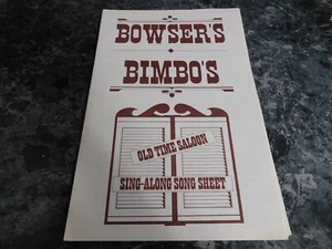 Hoja de canciones de Bowser's Bimbo's Sing Along - Imagen 1 de 1