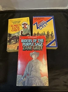 LOT OF 3 Vintage ZANE GREY Western Theme Paperback Books - Imagen 1 de 1