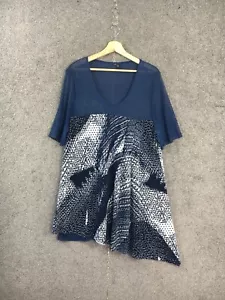 TS Taking Shape womens tunic top 16 blue short sleeve mesh stretch casual plus S - Picture 1 of 21