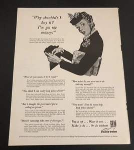 1944 US WAR ADVERTISING COUNCIL / DEANNA DURBIN - Vintage 2-Sided Clipping - Bild 1 von 2