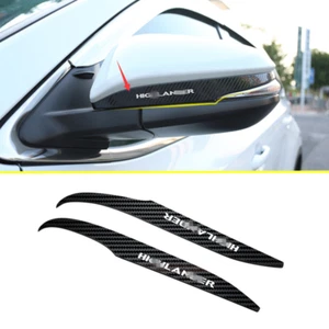 For Toyota Highlander 2015-2021 Stainless Carbon fiber Car Rearview Mirror Trim - Picture 1 of 6