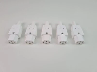 5 x Warmgerätestecker mit Schutzkontakt und Knickschutztülle Warm Gerätestecker - Bild 1 von 3