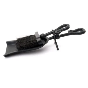 Black Crook Handled Hearth Tidy Black Metal Fireside Accessories - Picture 1 of 3