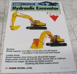 Kobelco K914 Hydraulic Excavator K914-113 Sales Brochure 86072P - Picture 1 of 8