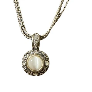 Premier Designs Halskette Kunstperlen klar Strass Anhänger zweifarbig 3 Strang - Bild 1 von 14