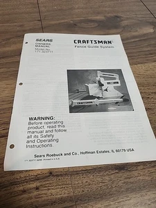 Sears Craftsman Owners Manual Fence Guide System 171.323711 - Picture 1 of 2