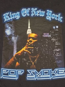 Pop Smoke King Of New York T-Shirt XL Black Hip Hop Music NYC Band Tee - Picture 1 of 8