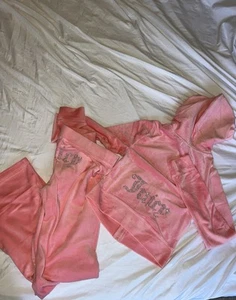 Size S Juicy Couture Y2K Velour Bling tracksuit set Flamingo Coral - New small - Picture 1 of 3