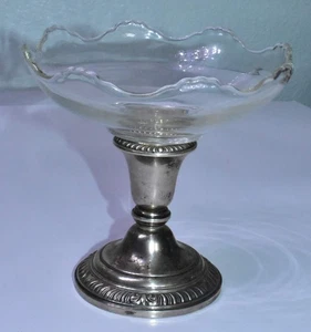 Frank M Whiting Sterling & Glass Compotes Candy Dishes Antique Art Deco - Picture 1 of 6