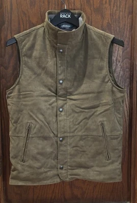 Peter Millar Crown Crafted S Vantage Suede Leather Vest Loden NWT $1495 - Image 1 of 4