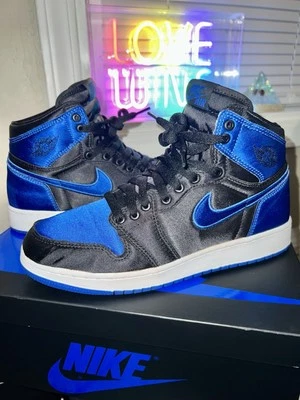 Air Jordan 1 Retro 'Satin Royals' NUMERADO 7Y Mujer 8.5 RARO Foto 1 de 4
