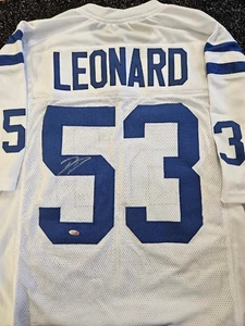 SHAQUILLE LEONARD HAND SIGNED CUSTOM JERSEY AUTOGRAPHED COLTS SHAQ DARIUS W/ COA - Picture 1 of 11