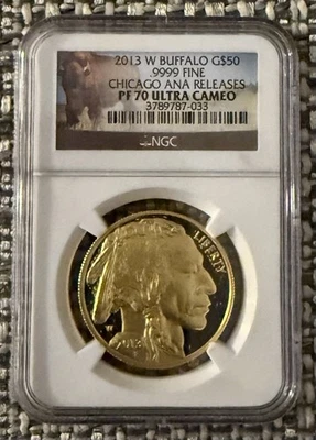 2013-W $50 Gold Buffalo NGC PF70 lanzamiento ANA Foto 1 de 4