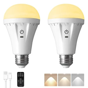Rechargeable Light Bulbs,8W,60W Equivalent,Remote Control,Soft Warm 2700K-600... - Picture 1 of 7