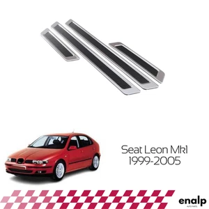 Chrome Door Sill Scuff Plate Guard Trim 4 Pcs for Seat Leon MK1 1999-2005 - Imagen 1 de 4